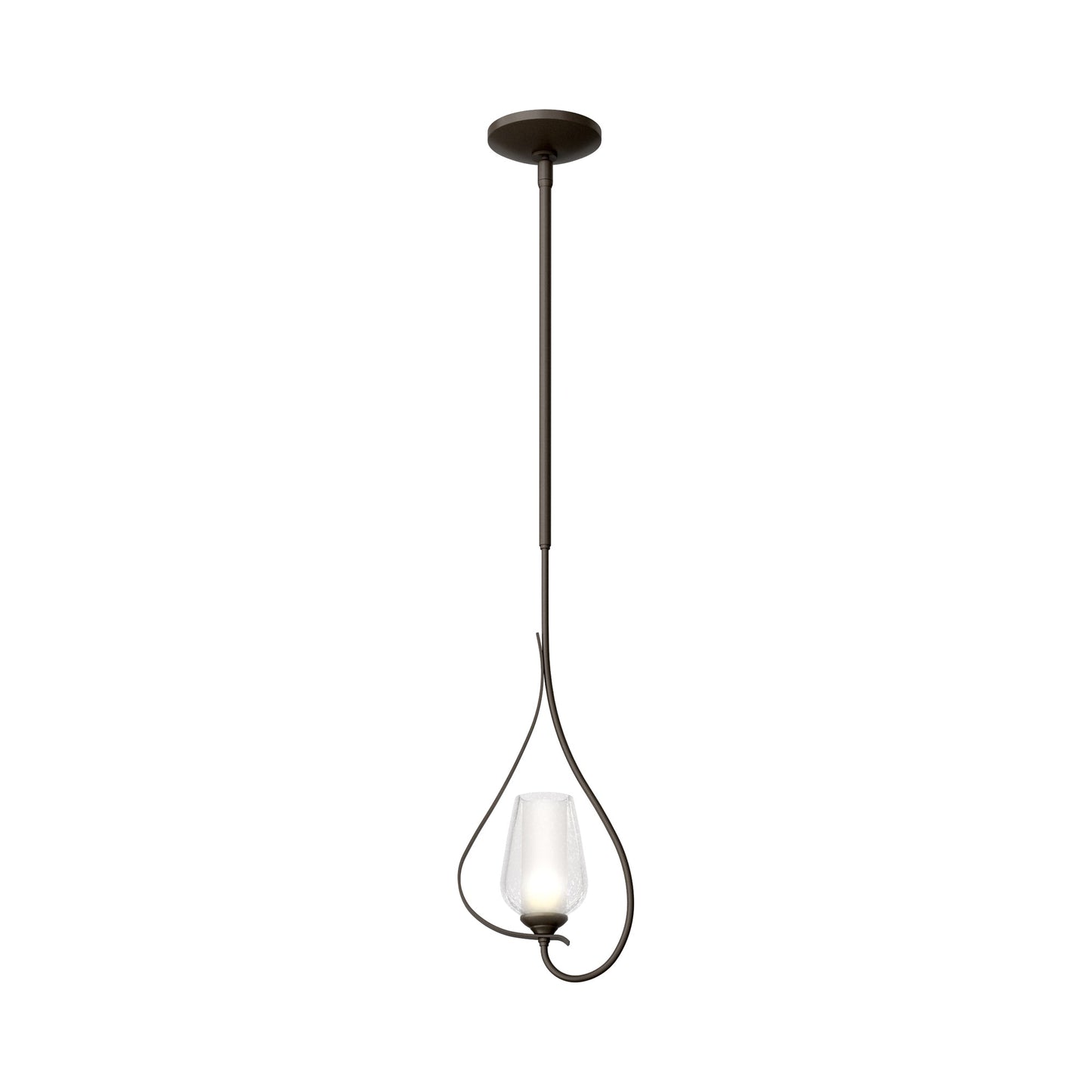 Flora Up Light Mini Pendant Light in Dark Smoke (Opal and Seeded Glass).