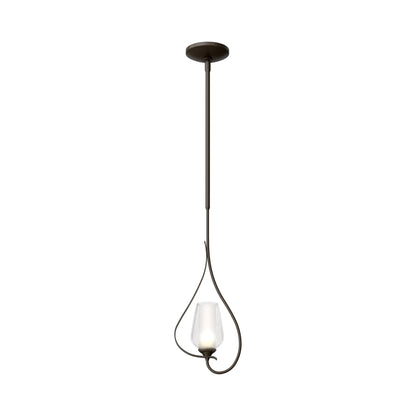 Flora Up Light Mini Pendant Light in Dark Smoke (Opal and Seeded Glass).