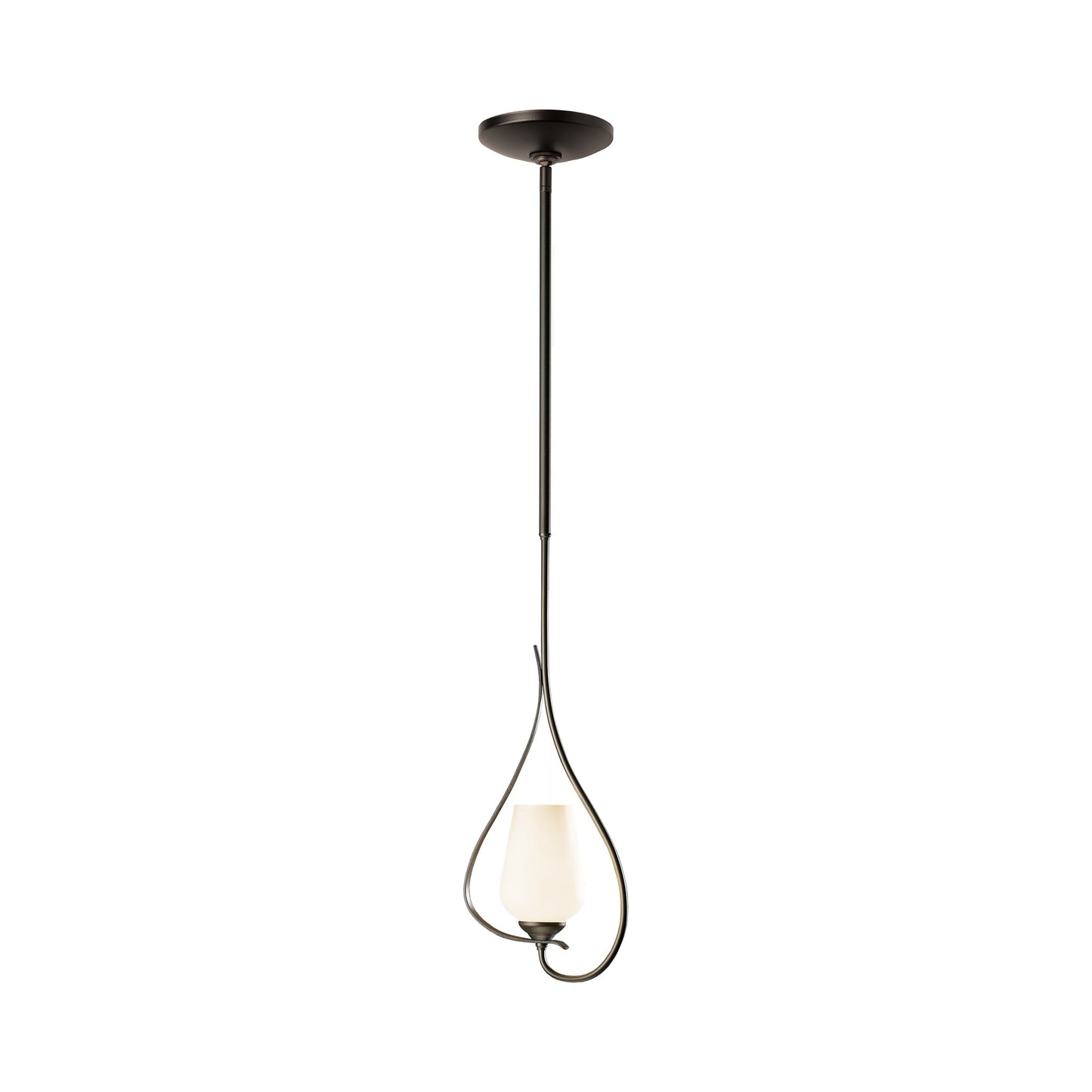 Flora Up Light Mini Pendant Light in Dark Smoke (Opal Glass).
