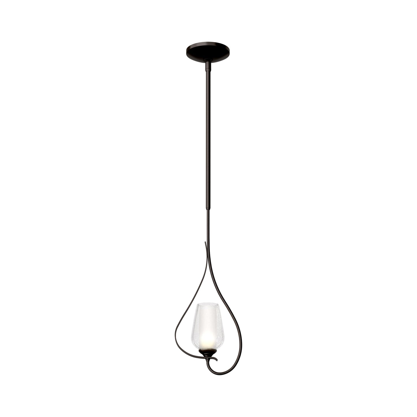 Flora Up Light Mini Pendant Light in Oil Rubbed Bronze (Opal and Seeded Glass).