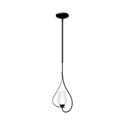 Flora Up Light Mini Pendant Light in Oil Rubbed Bronze (Opal and Seeded Glass).