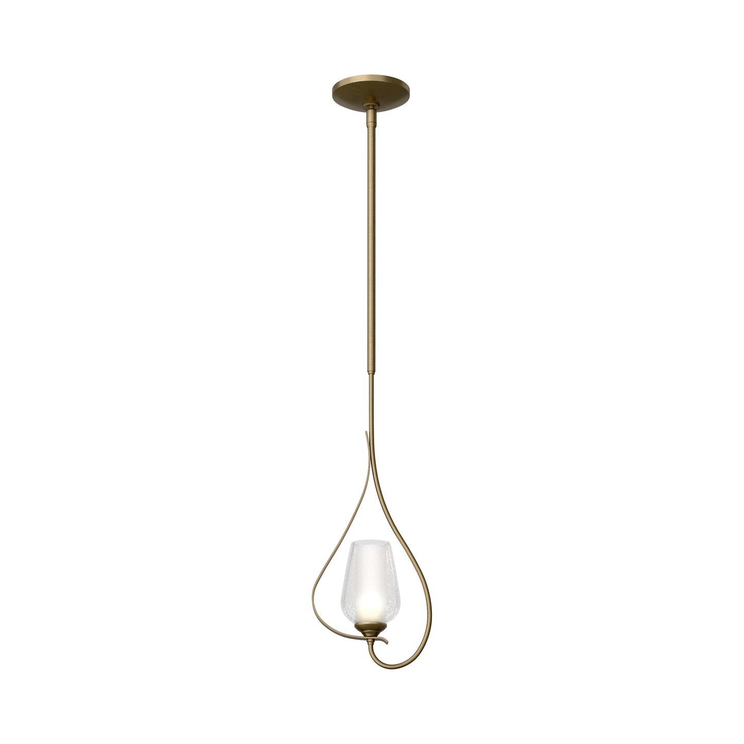 Flora Up Light Mini Pendant Light in Soft Gold (Opal and Seeded Glass).