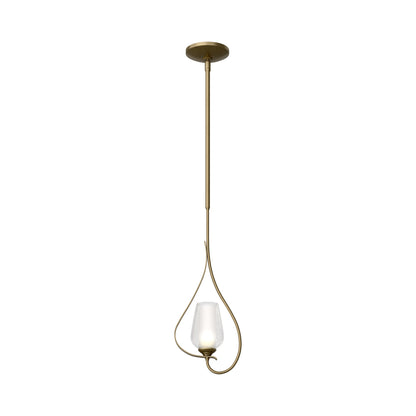 Flora Up Light Mini Pendant Light in Soft Gold (Opal and Seeded Glass).