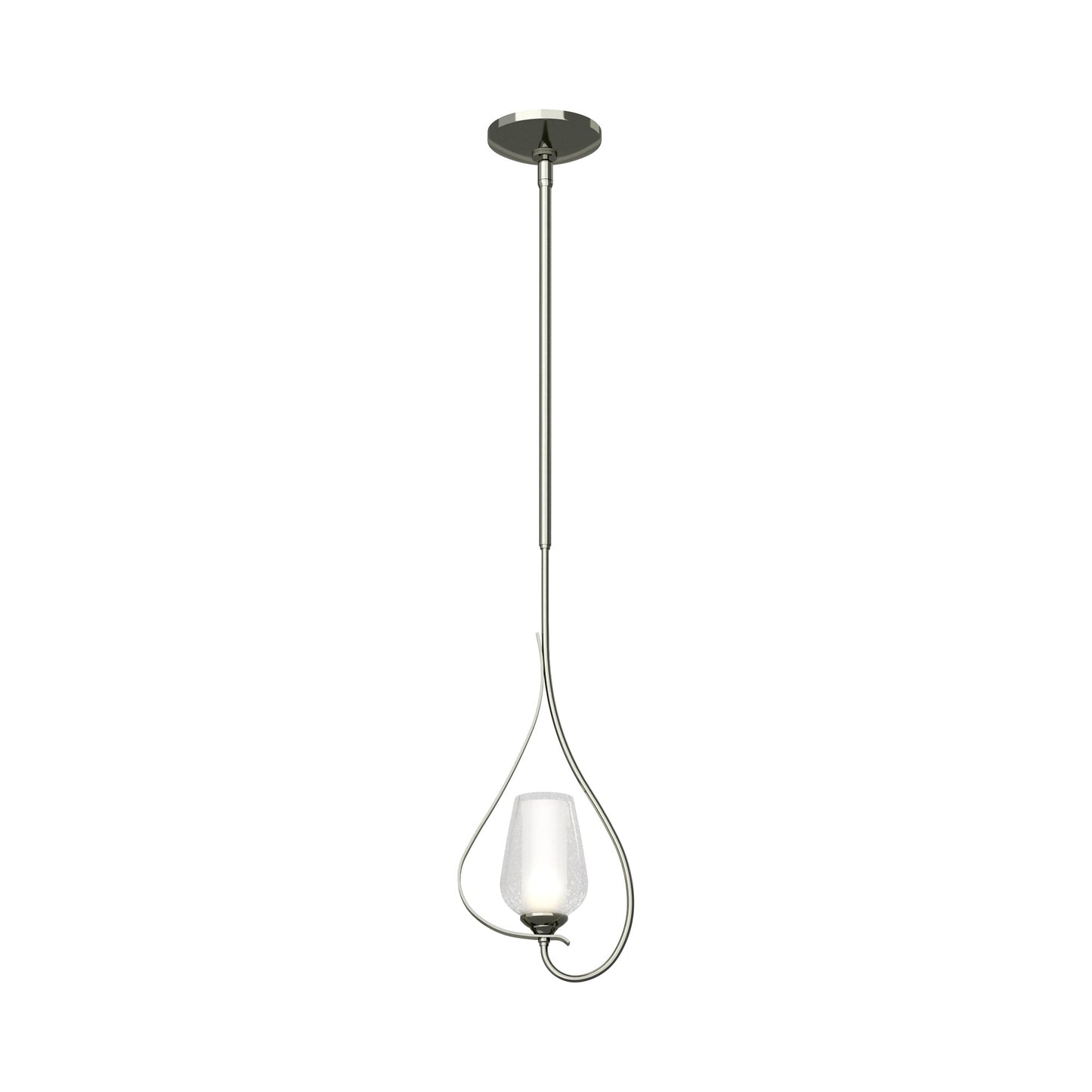 Flora Up Light Mini Pendant Light in Sterling (Opal and Seeded Glass).