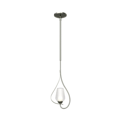 Flora Up Light Mini Pendant Light in Sterling (Opal and Seeded Glass).