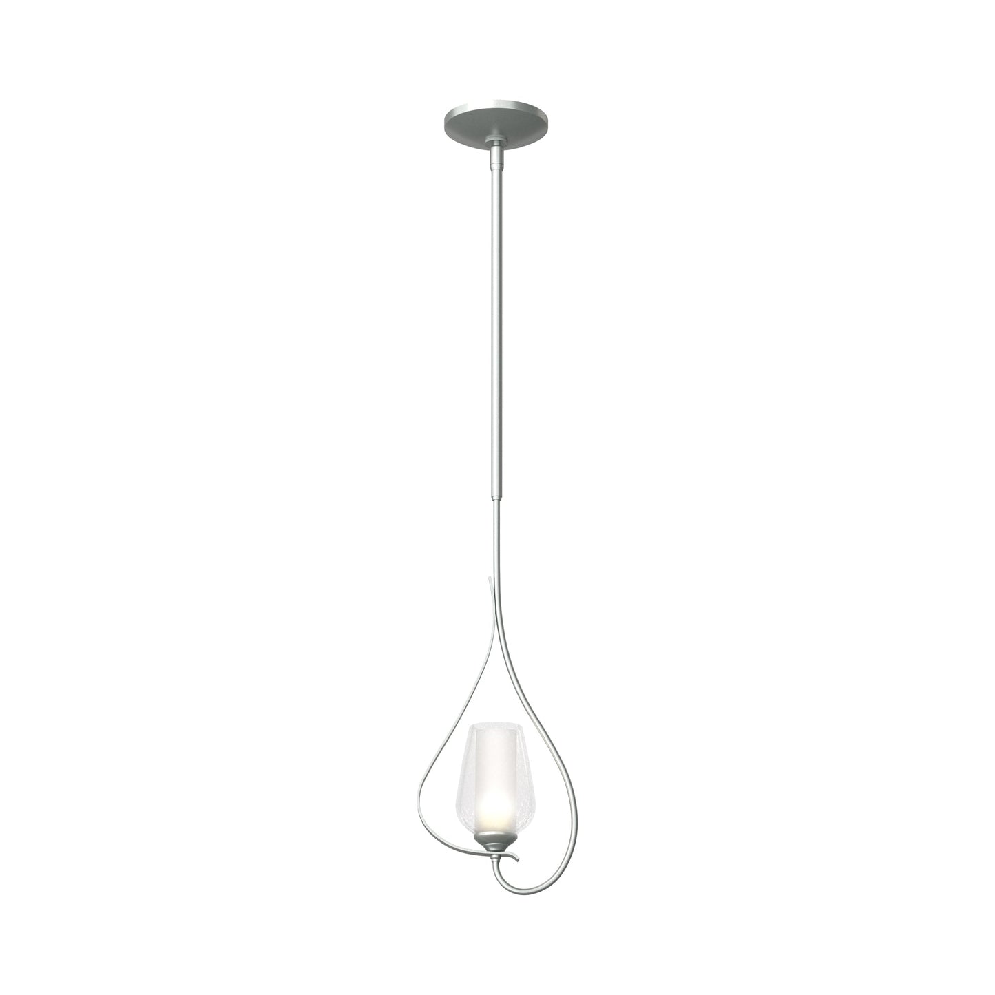 Flora Up Light Mini Pendant Light in Vintage Platinum (Opal and Seeded Glass).