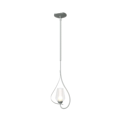 Flora Up Light Mini Pendant Light in Vintage Platinum (Opal and Seeded Glass).