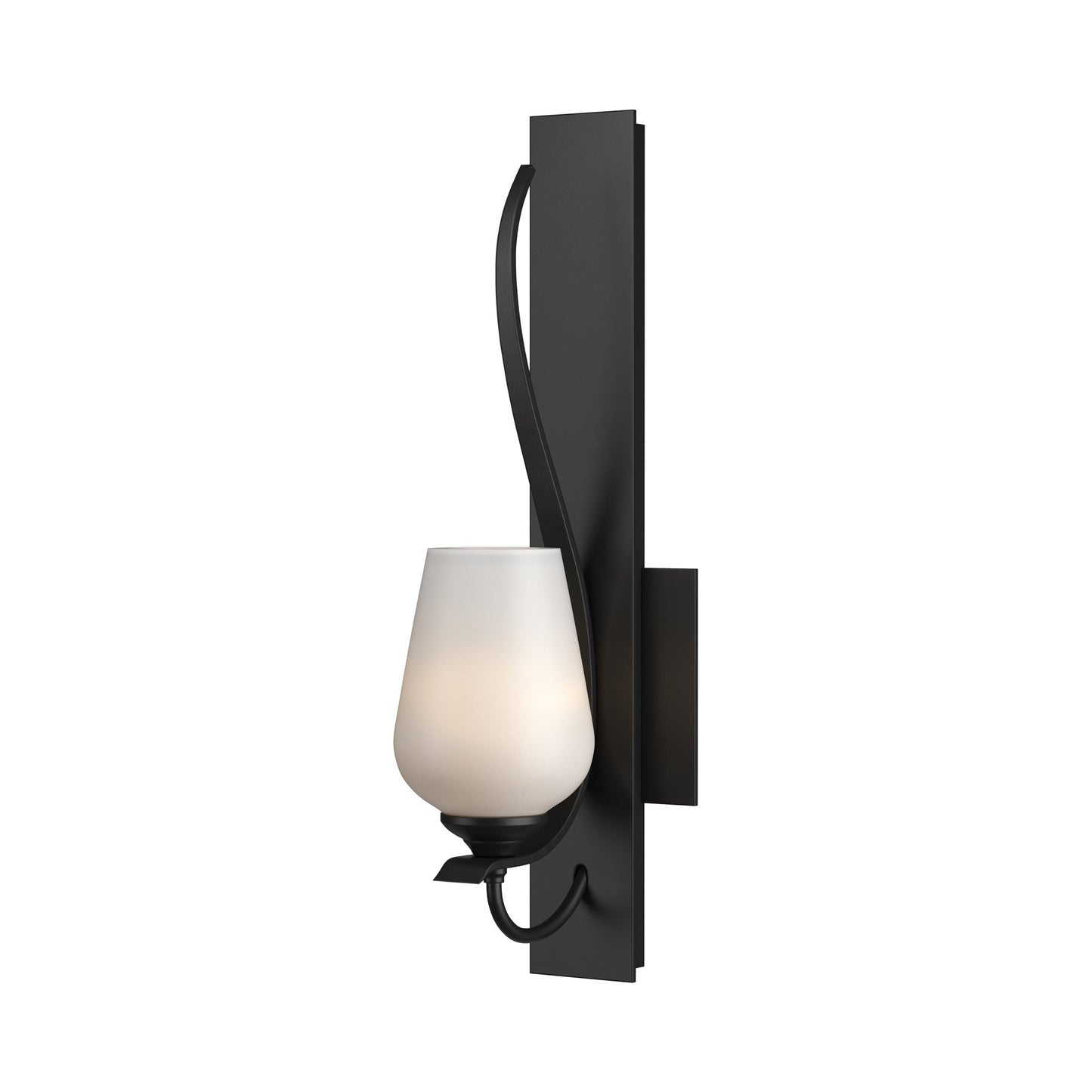 Flora Wall Light in Black (Opal Glass).
