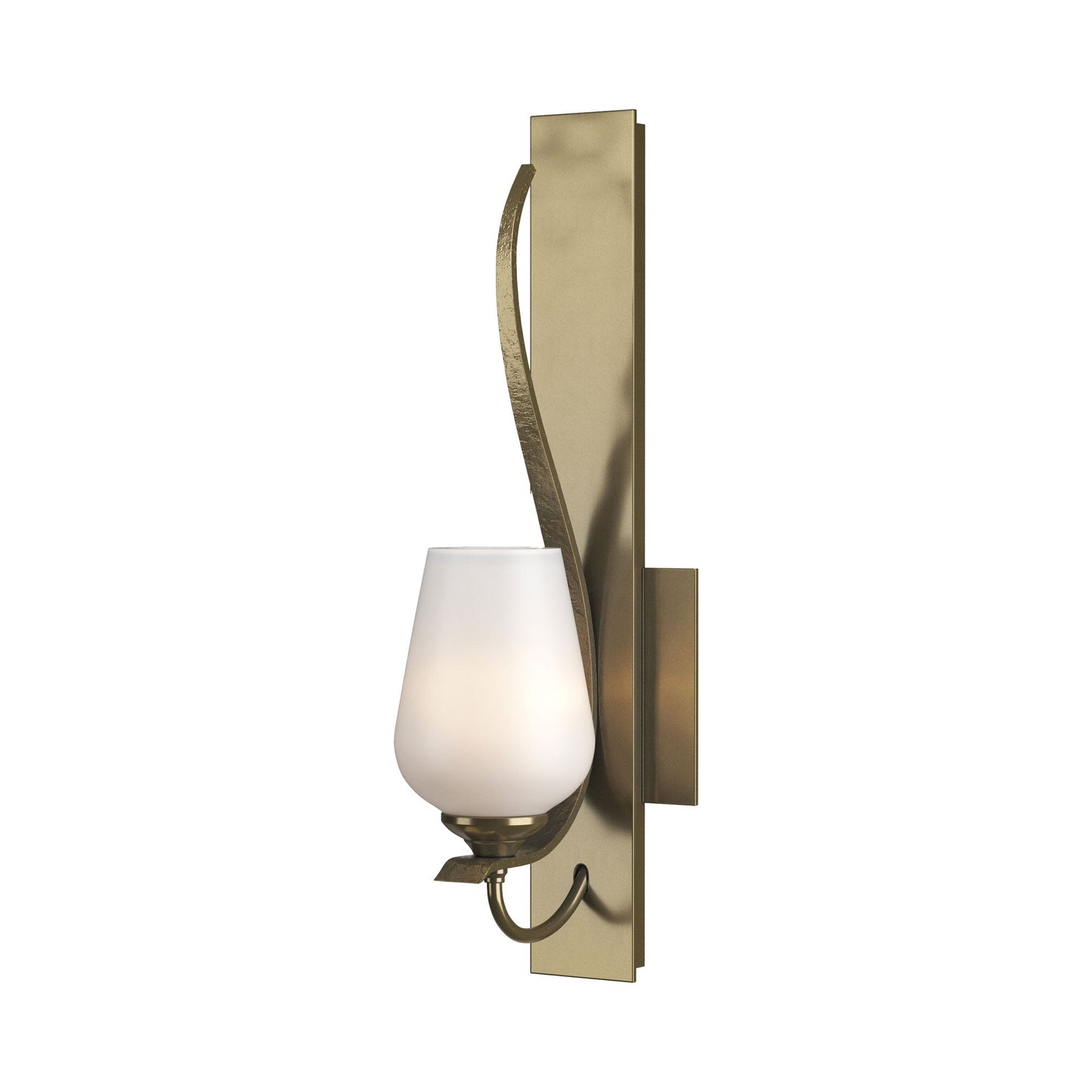 Flora Wall Light in Modern Brass (Opal Glass).