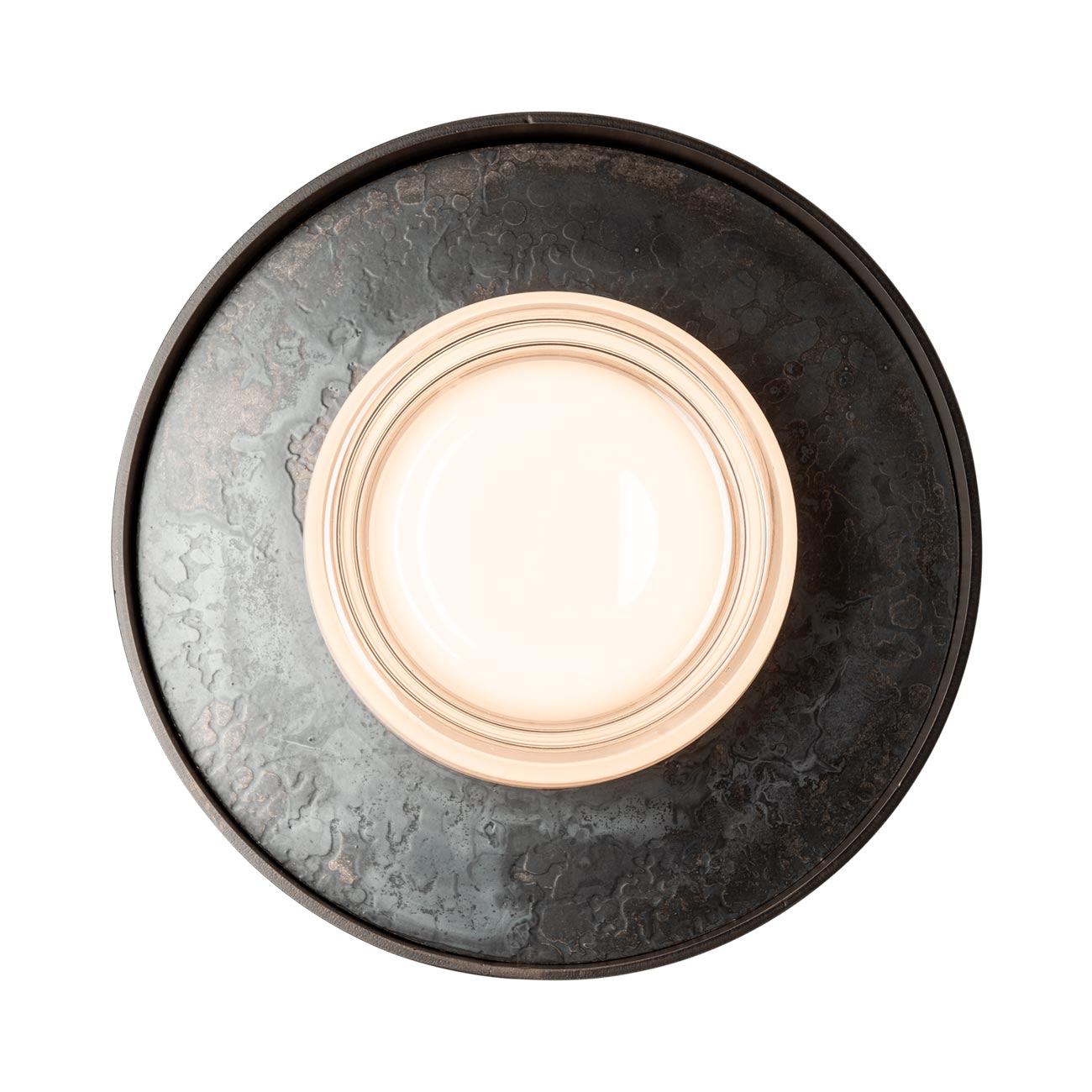 Focal Large LED Ceiling / Wall Light in Dark Smoke/Clear Steel.