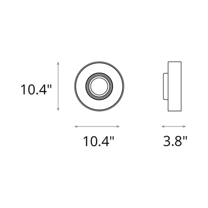 Focal Small LED Ceiling / Wall Light - line drawing.