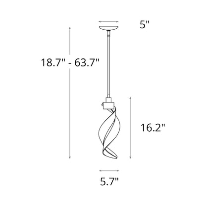 Folio Pendant Light - line drawing.