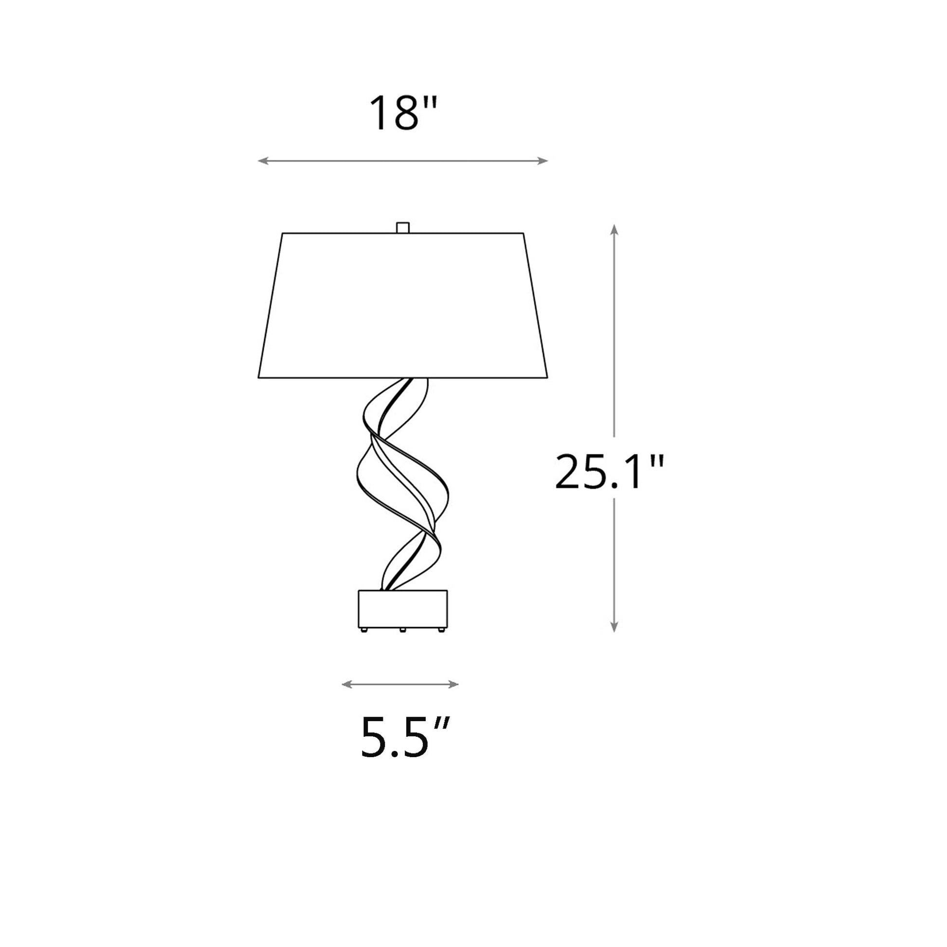 Folio Table Lamp - line drawing.
