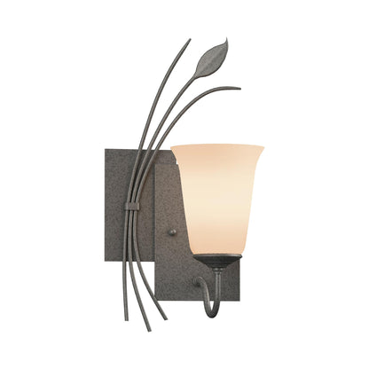 Forged Leaf Bath Wall Light in Natural Iron (Left).