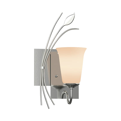 Forged Leaf Bath Wall Light in Sterling (Left).