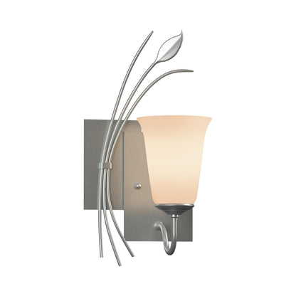 Forged Leaf Bath Wall Light in Vintage Platinum (Left).