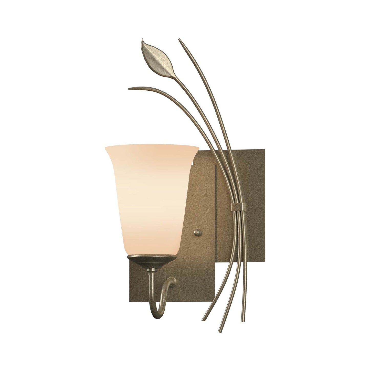 Forged Leaf Bath Wall Light in Soft Gold (Right).