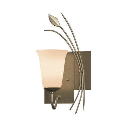 Forged Leaf Bath Wall Light in Soft Gold (Right).