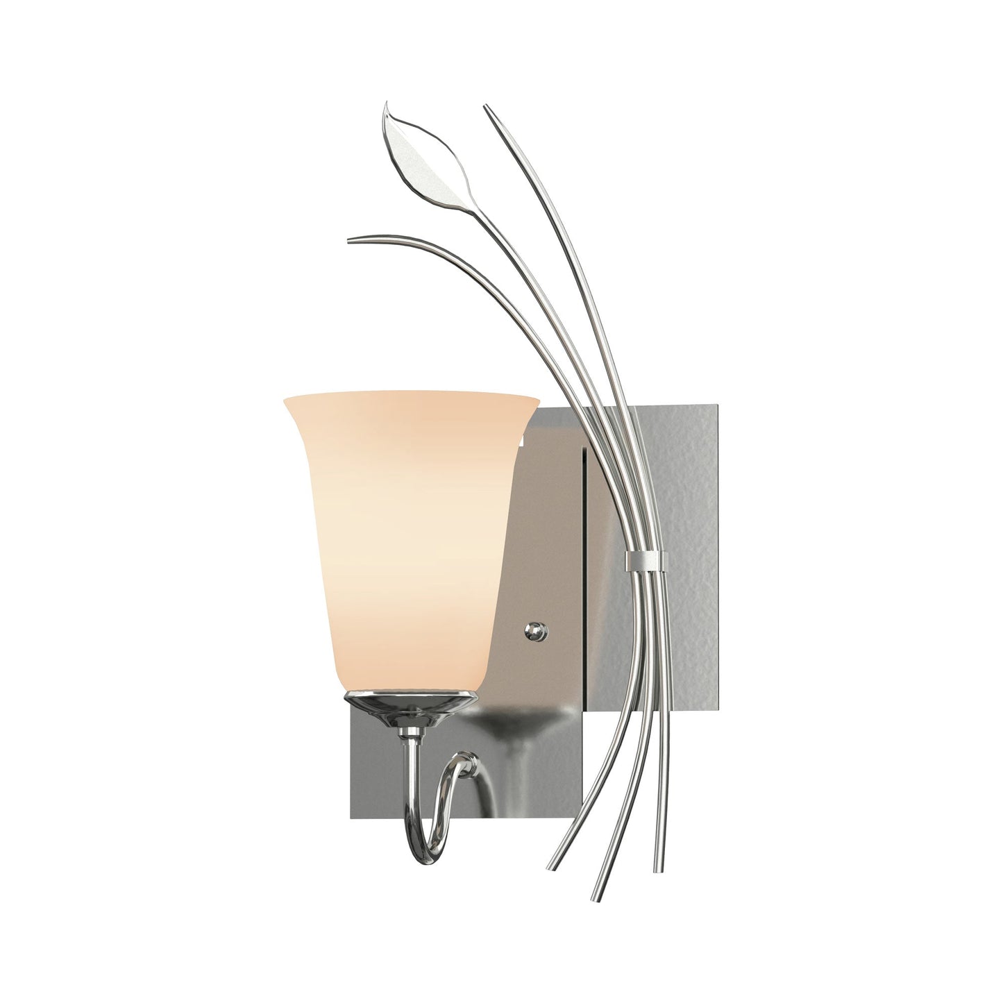 Forged Leaf Bath Wall Light in Sterling (Right).