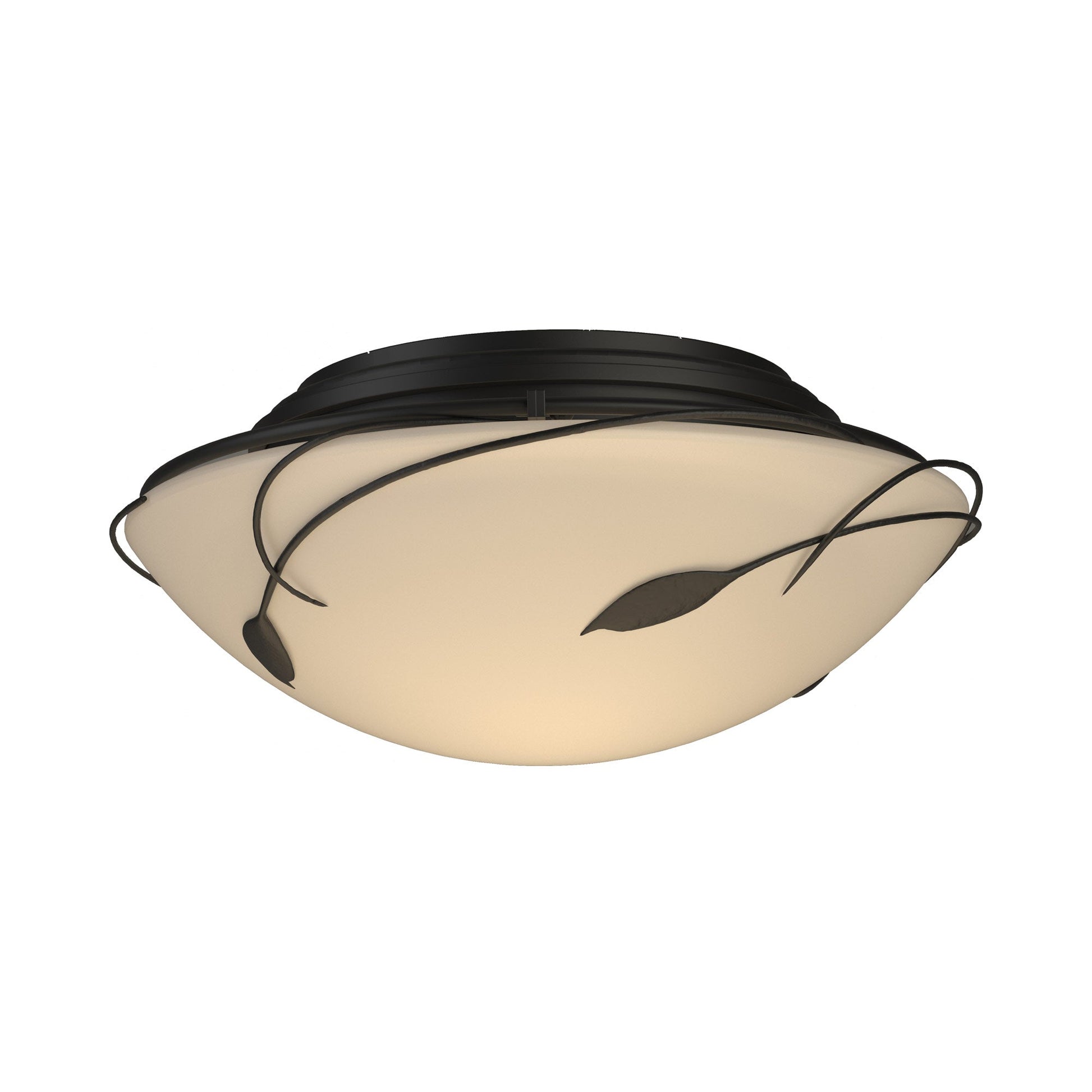 Forged Leaves Flush Mount Ceiling Light in Black.