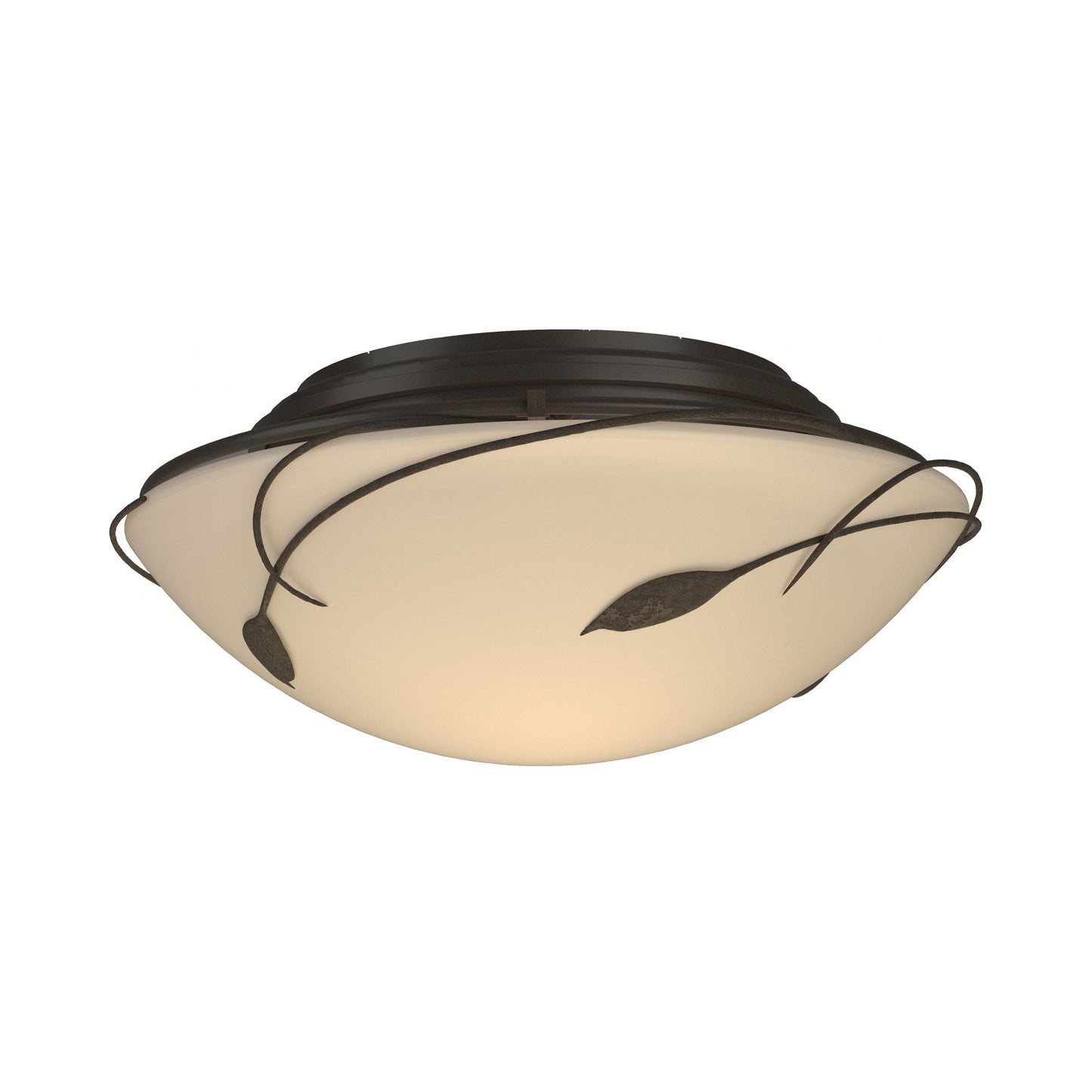 Forged Leaves Flush Mount Ceiling Light in Dark Smoke.