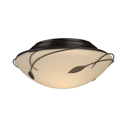 Forged Leaves Flush Mount Ceiling Light in Oil Rubbed Bronze.