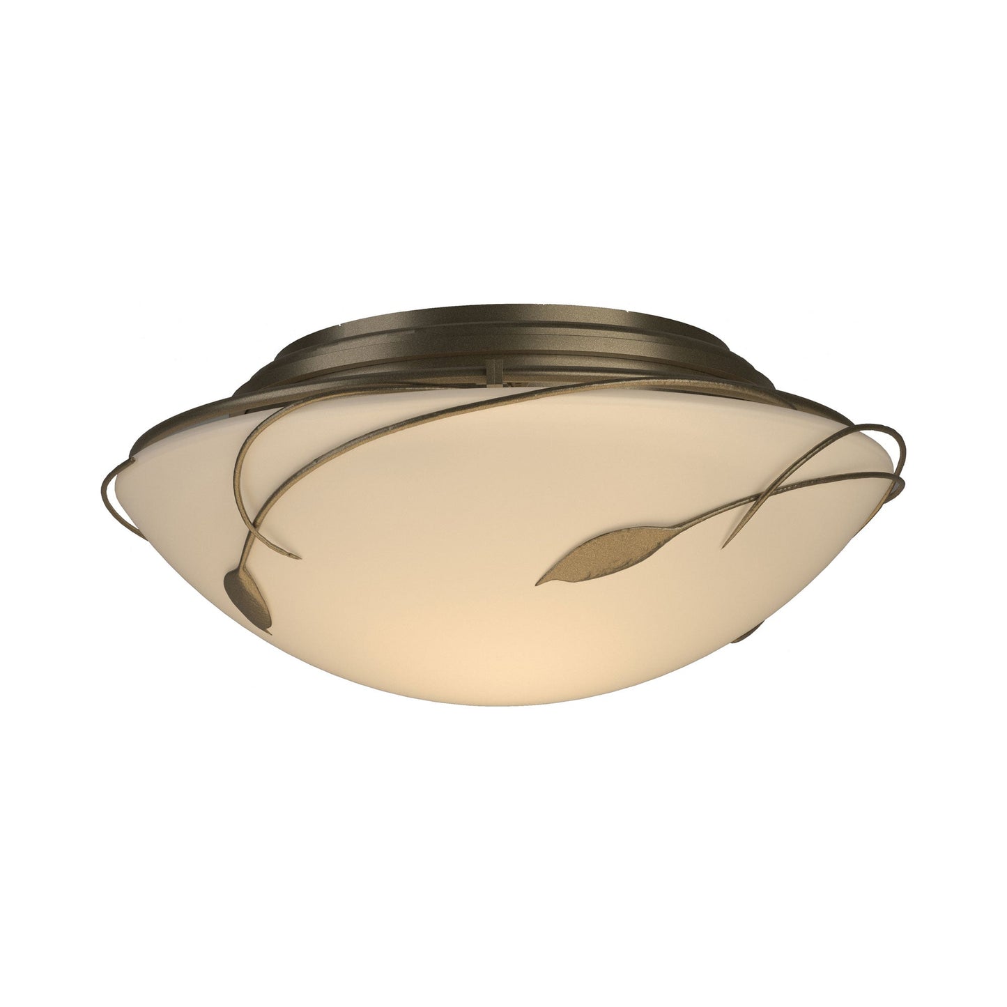 Forged Leaves Flush Mount Ceiling Light in Soft Gold.