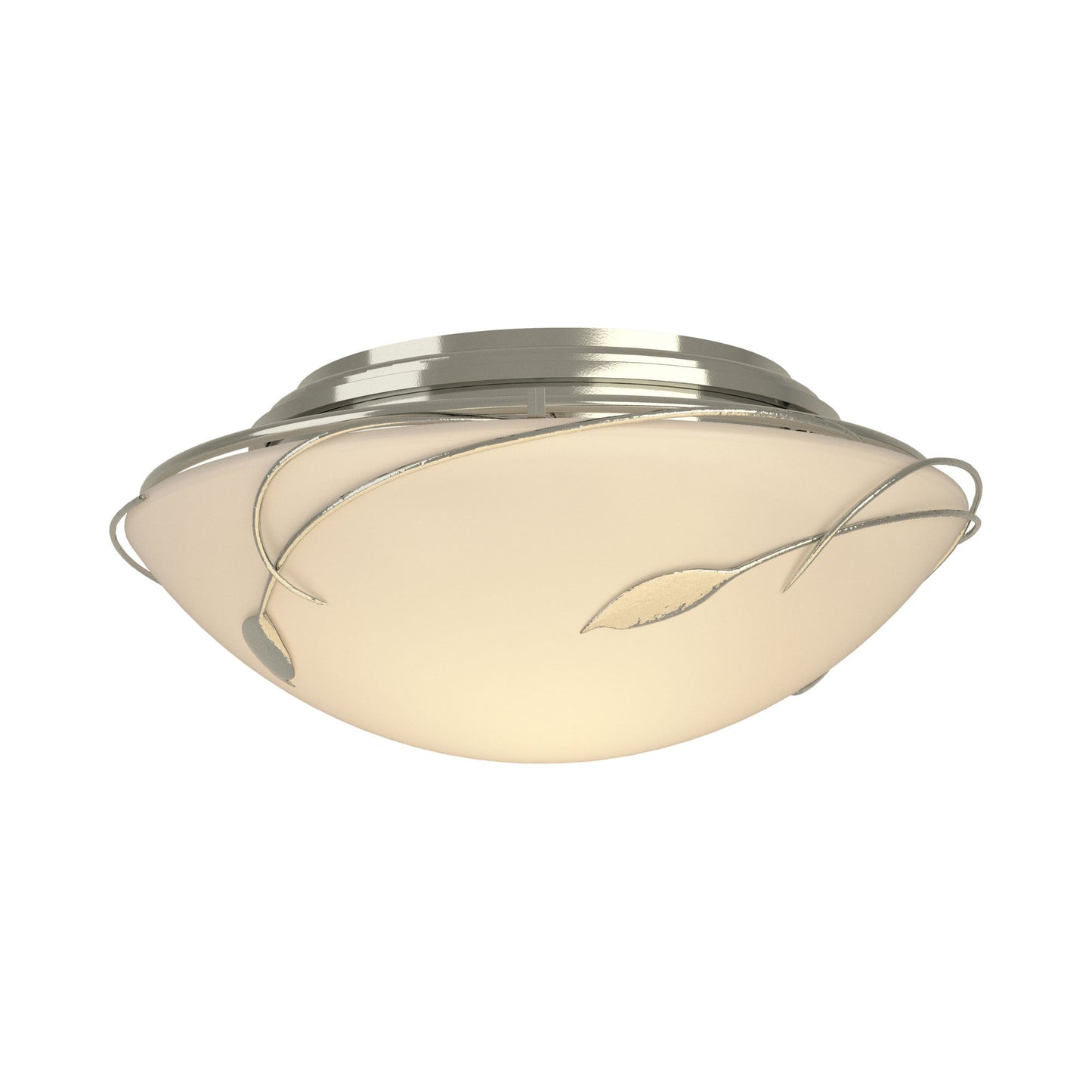 Forged Leaves Flush Mount Ceiling Light in Sterling.