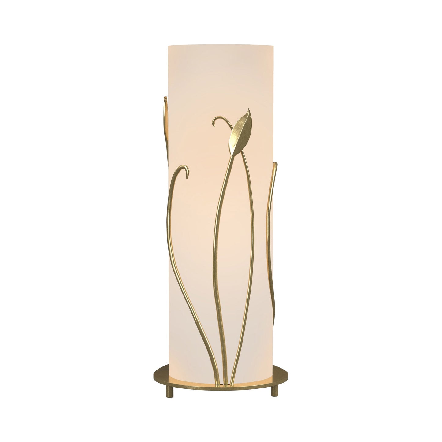 Forged Leaves Table Lamp in Modern Brass.