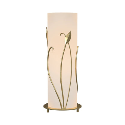 Forged Leaves Table Lamp in Modern Brass.