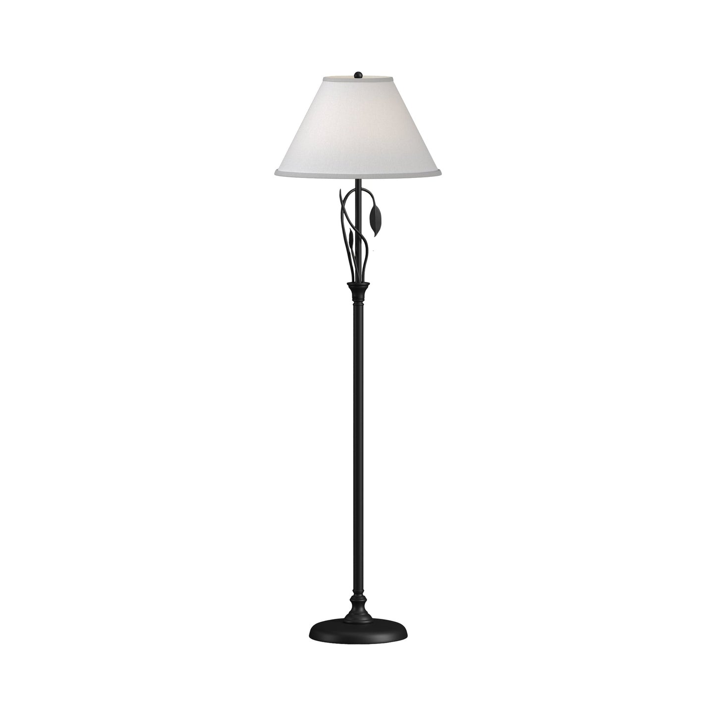 Forged Leaves Vase Floor Lamp in Black.