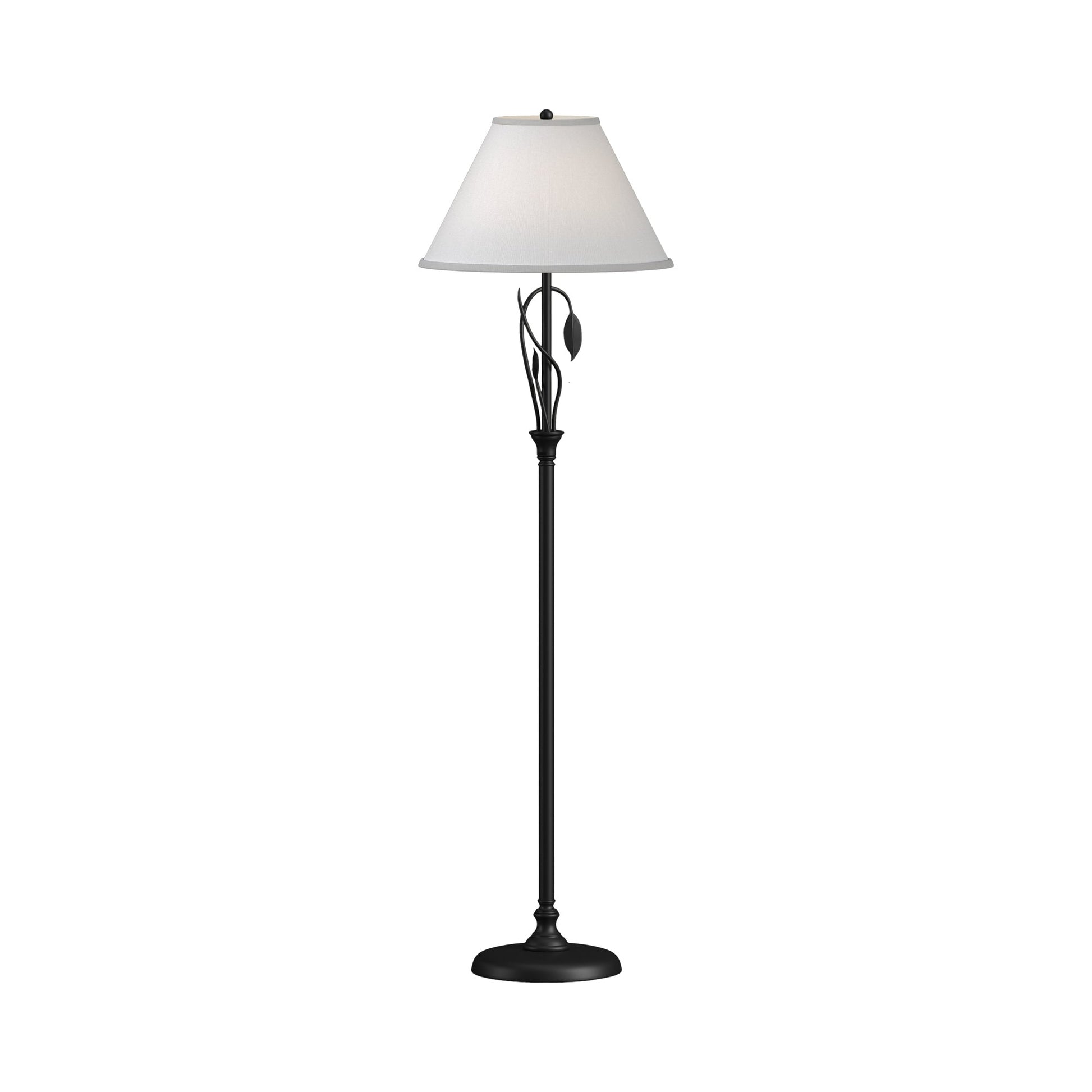 Forged Leaves Vase Floor Lamp in Black.