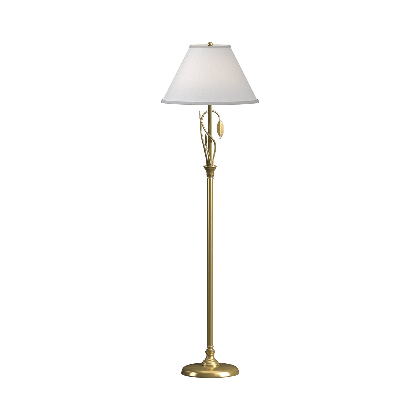 Forged Leaves Vase Floor Lamp in Modern Brass.