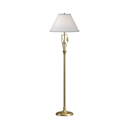Forged Leaves Vase Floor Lamp in Modern Brass.