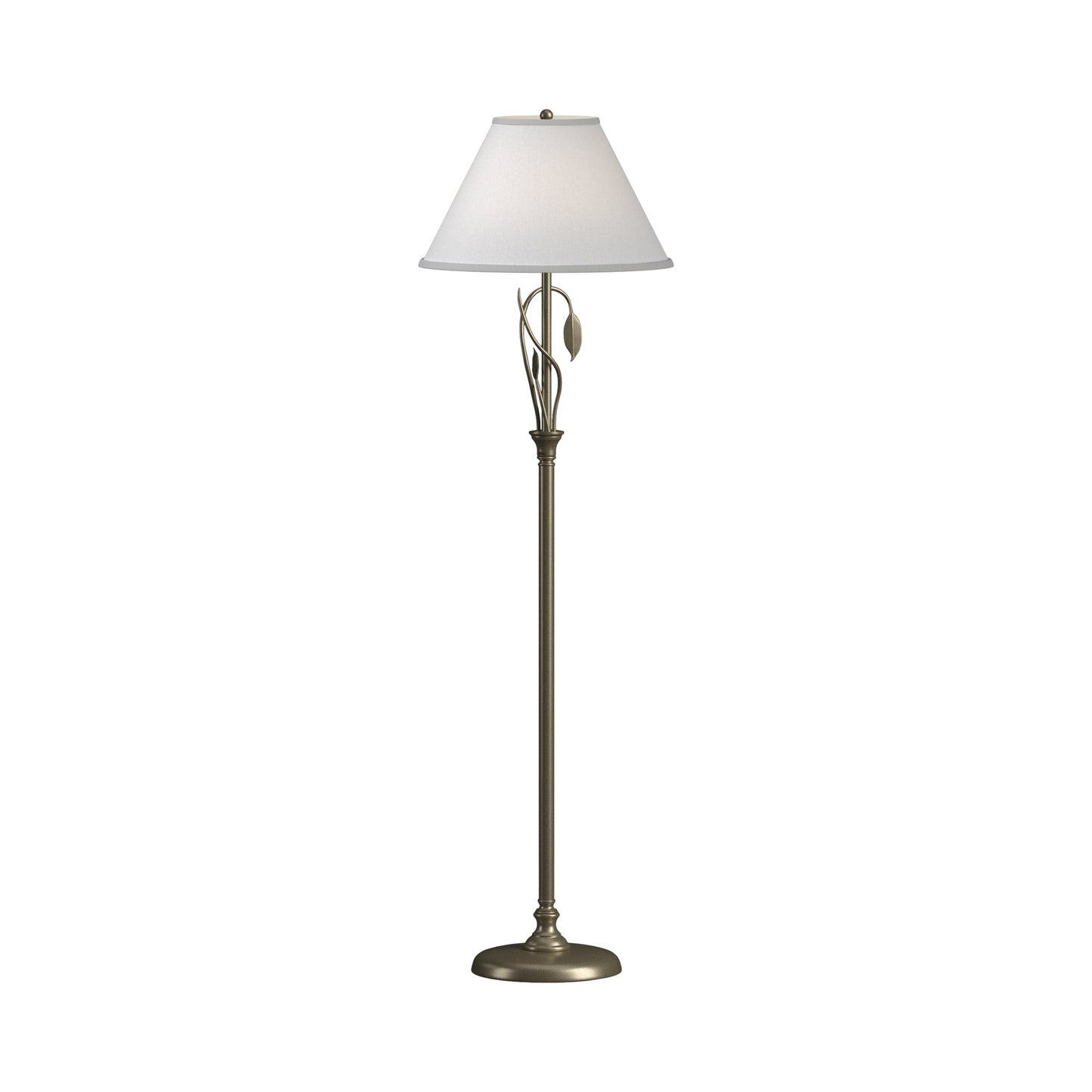 Forged Leaves Vase Floor Lamp in Soft Gold.