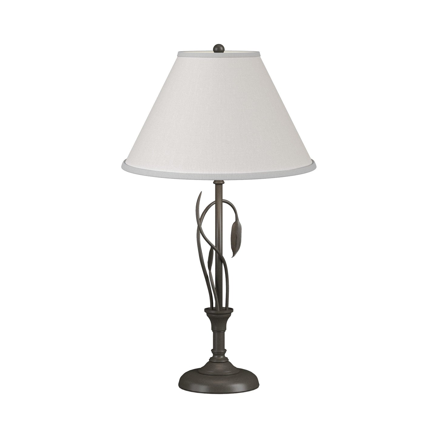 Forged Leaves Vase Table Lamp in Dark Smoke.