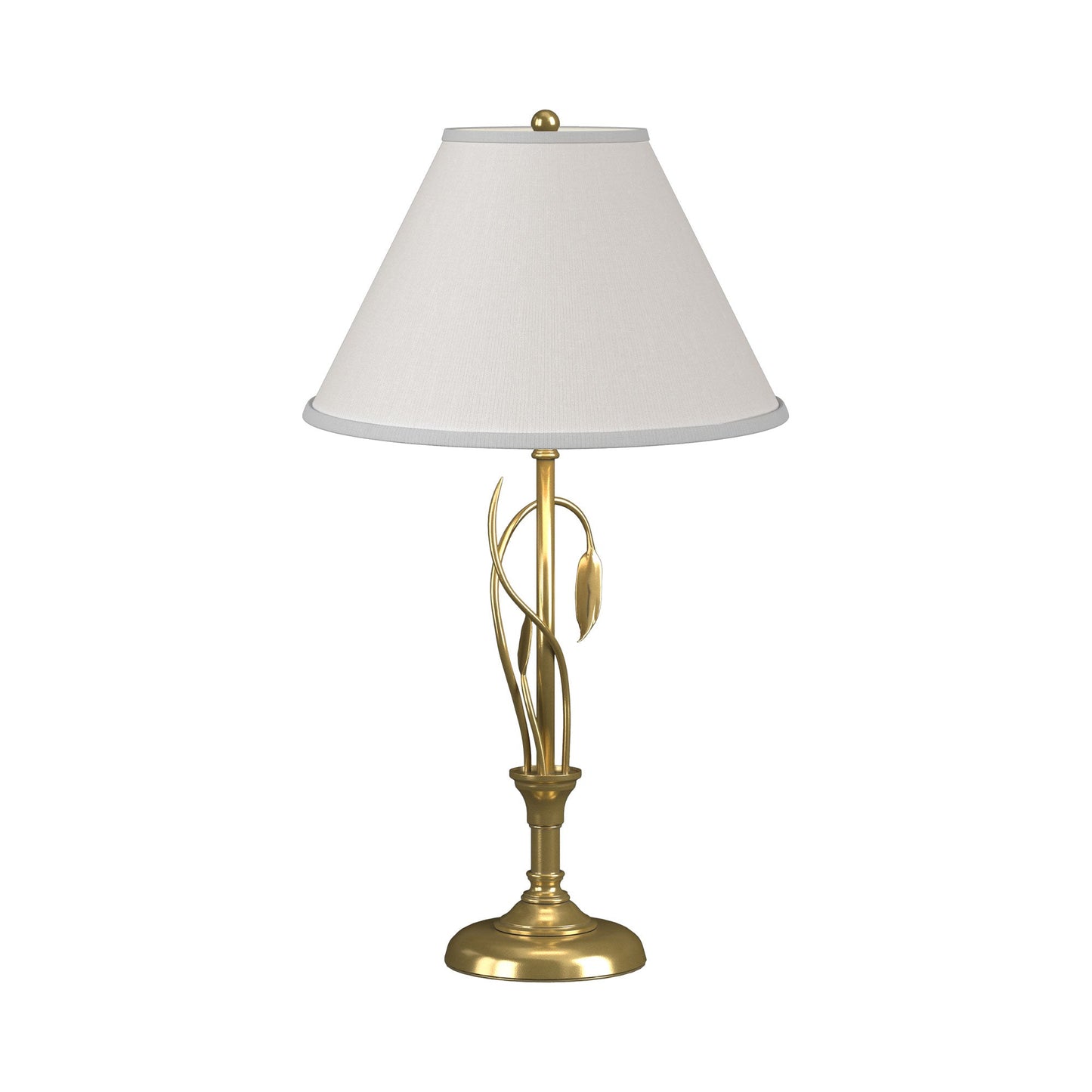 Forged Leaves Vase Table Lamp in Modern Brass.