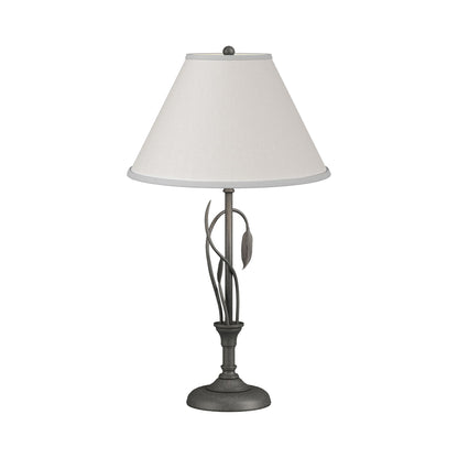 Forged Leaves Vase Table Lamp in Natural Iron.