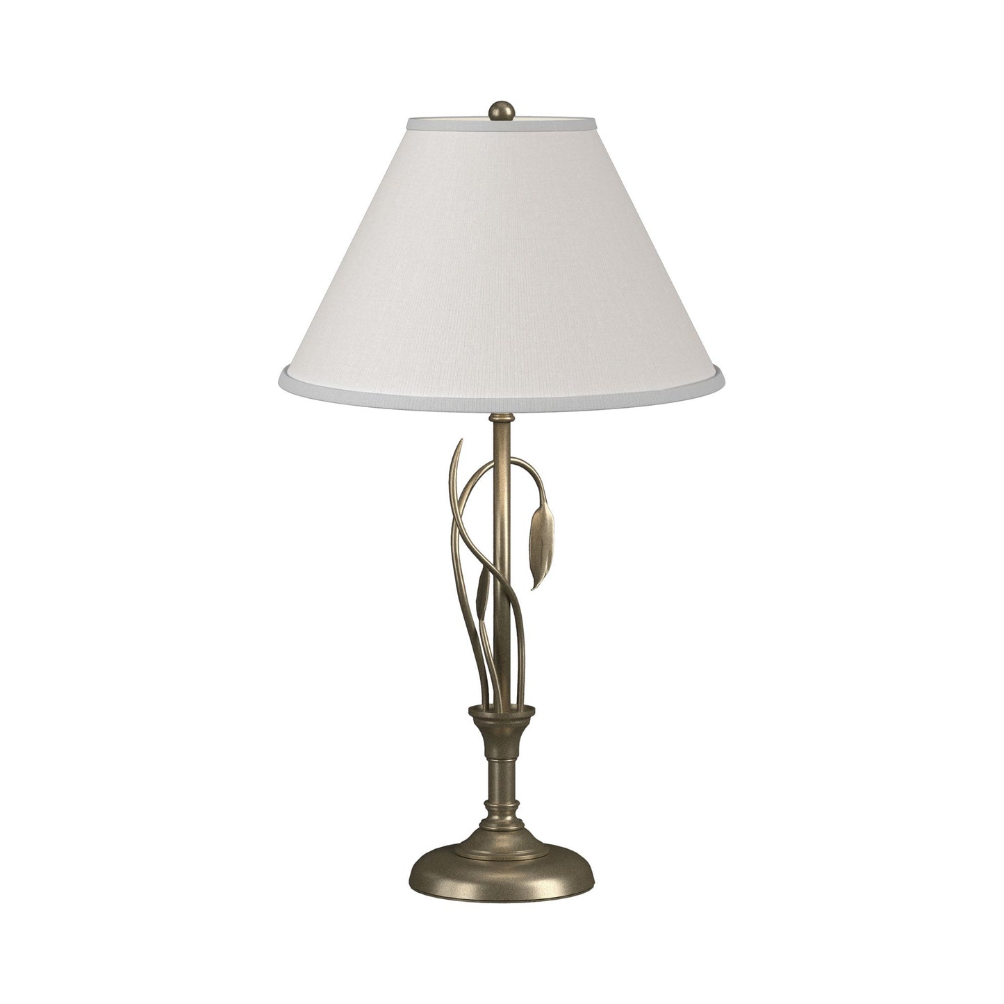 Forged Leaves Vase Table Lamp in Soft Gold.