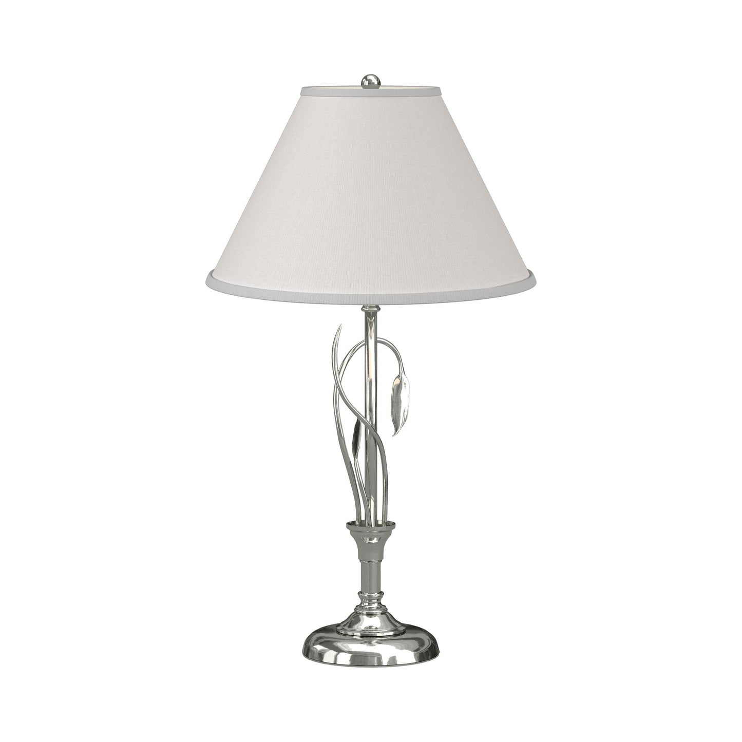 Forged Leaves Vase Table Lamp in Sterling.