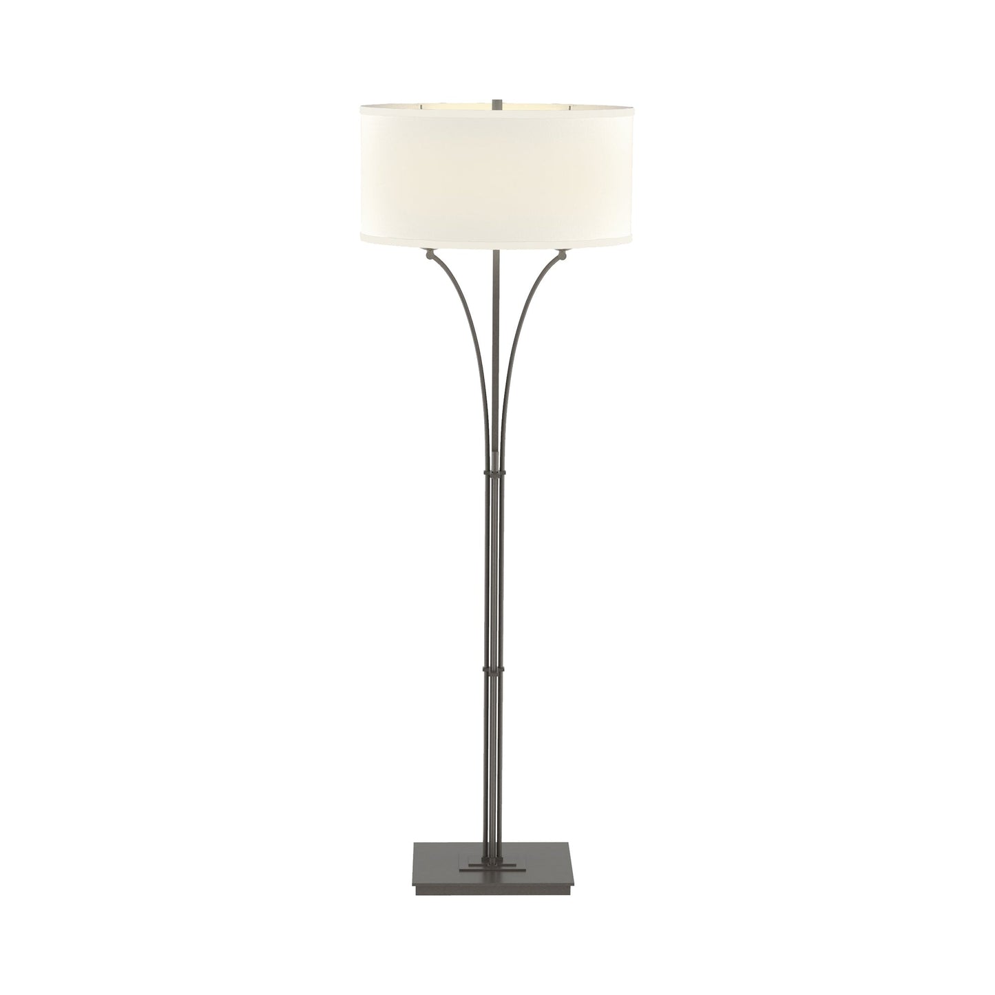Formae Contemporary Floor Lamp in Dark Smoke/Flax.