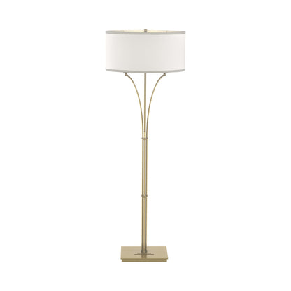 Formae Contemporary Floor Lamp in Modern Brass/Flax.