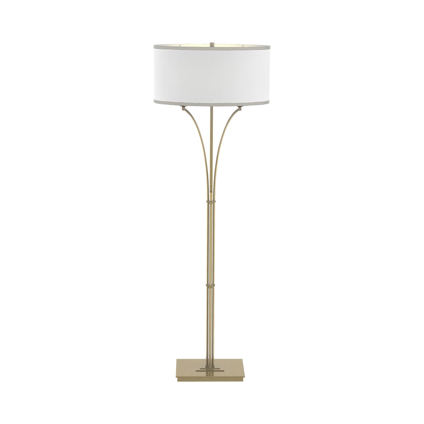 Formae Contemporary Floor Lamp in Modern Brass/Natural Anna.