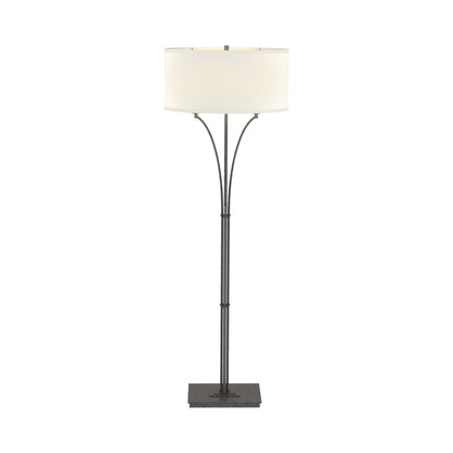 Formae Contemporary Floor Lamp in Natural Iron/Flax.