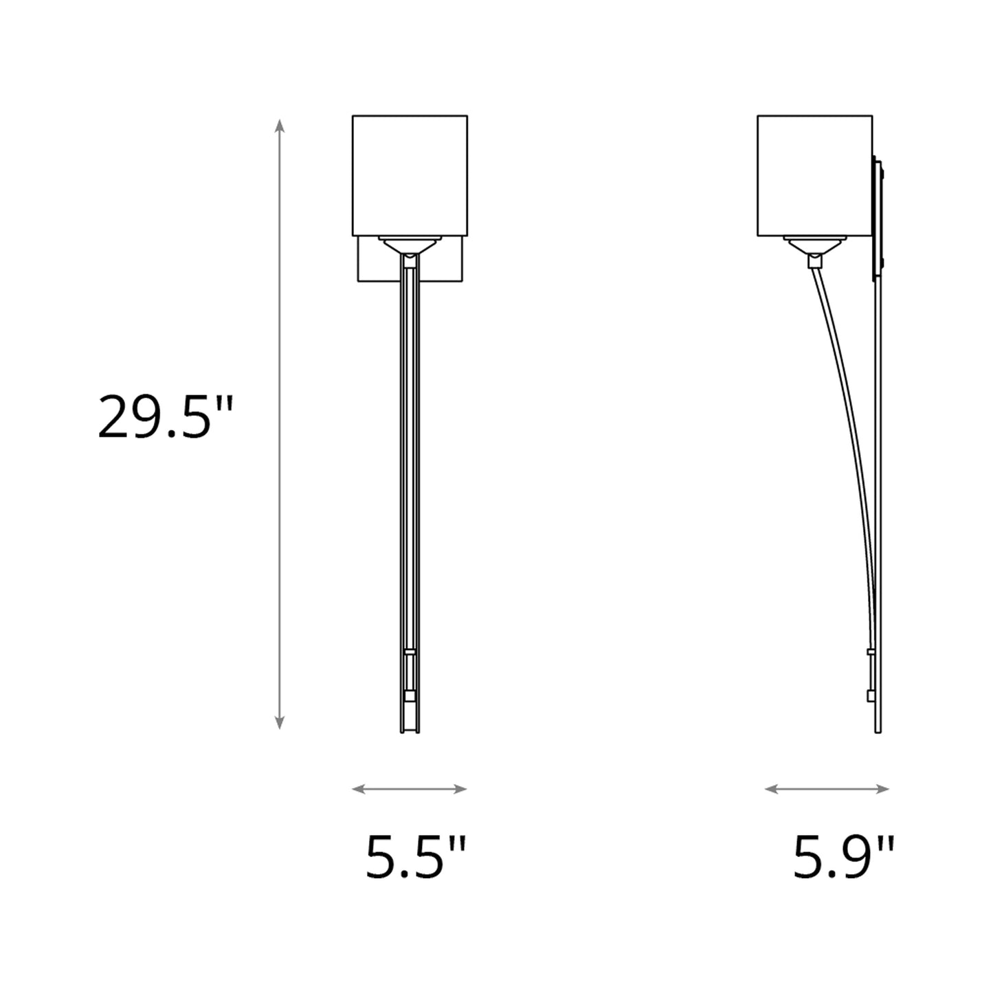 Formae Contemporary Wall Light - line drawing.