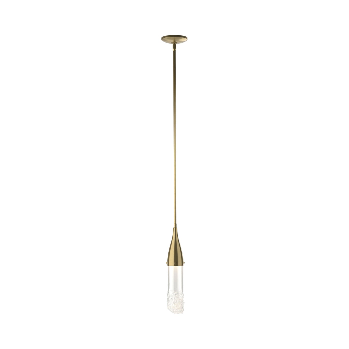 Fritz Glass Mini Pendant Light in Modern Brass.