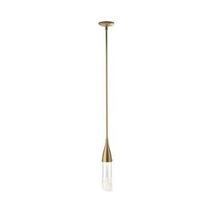 Fritz Glass Mini Pendant Light in Modern Brass.