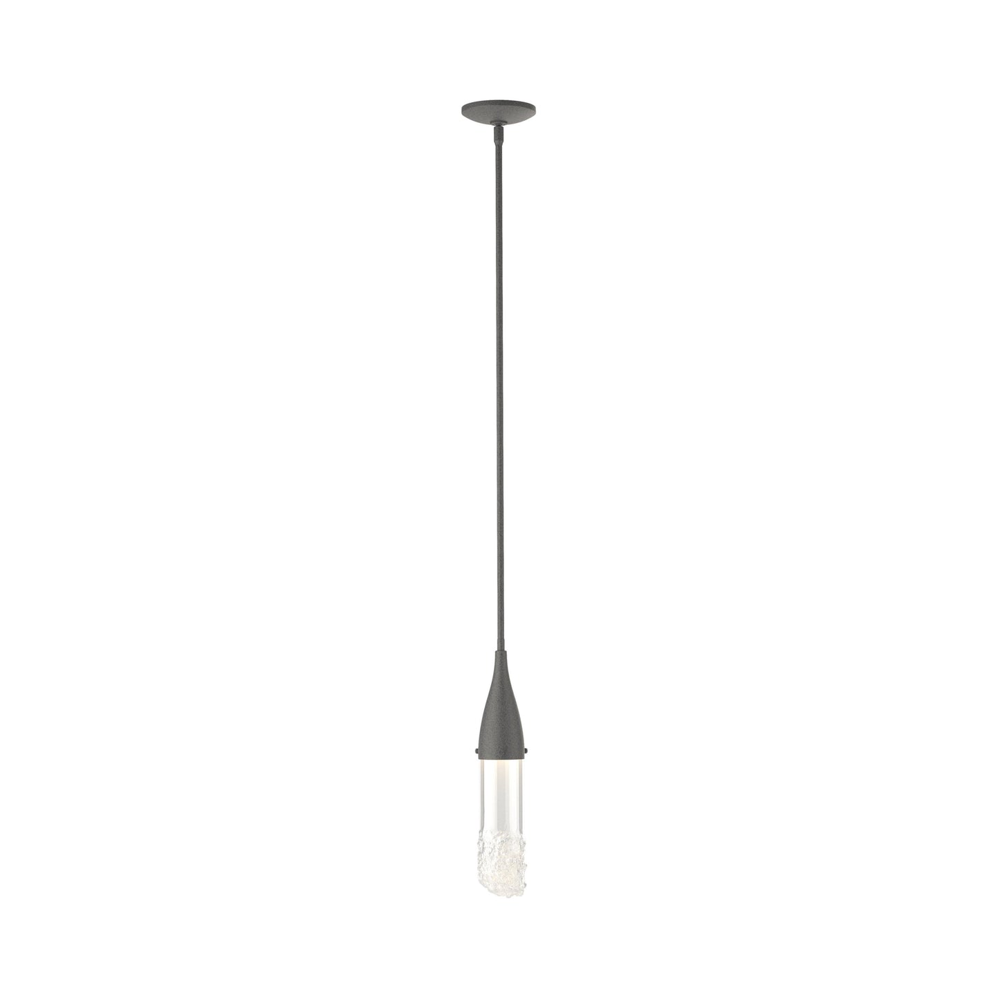 Fritz Glass Mini Pendant Light in Natural Iron.