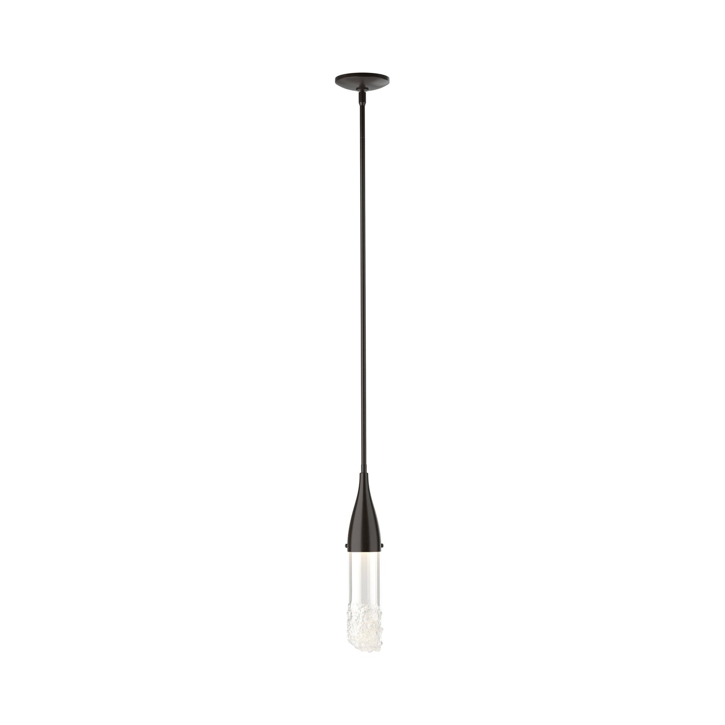 Fritz Glass Mini Pendant Light in Oil Rubbed Bronze.