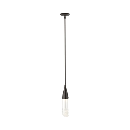 Fritz Glass Mini Pendant Light in Oil Rubbed Bronze.
